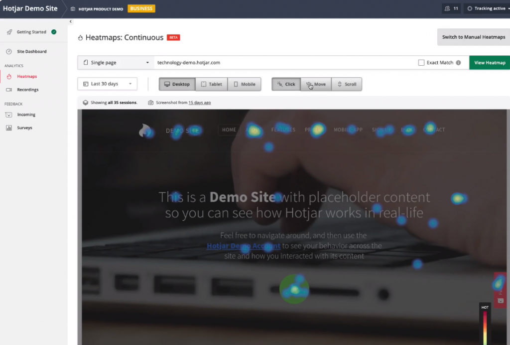 Hotjar- best website heatmap software